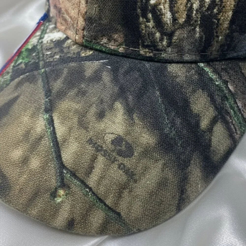 Mossy Oak Camo Baseball Cap JGM Valve Tuck Strap USA Flag - Picture 3 of 8